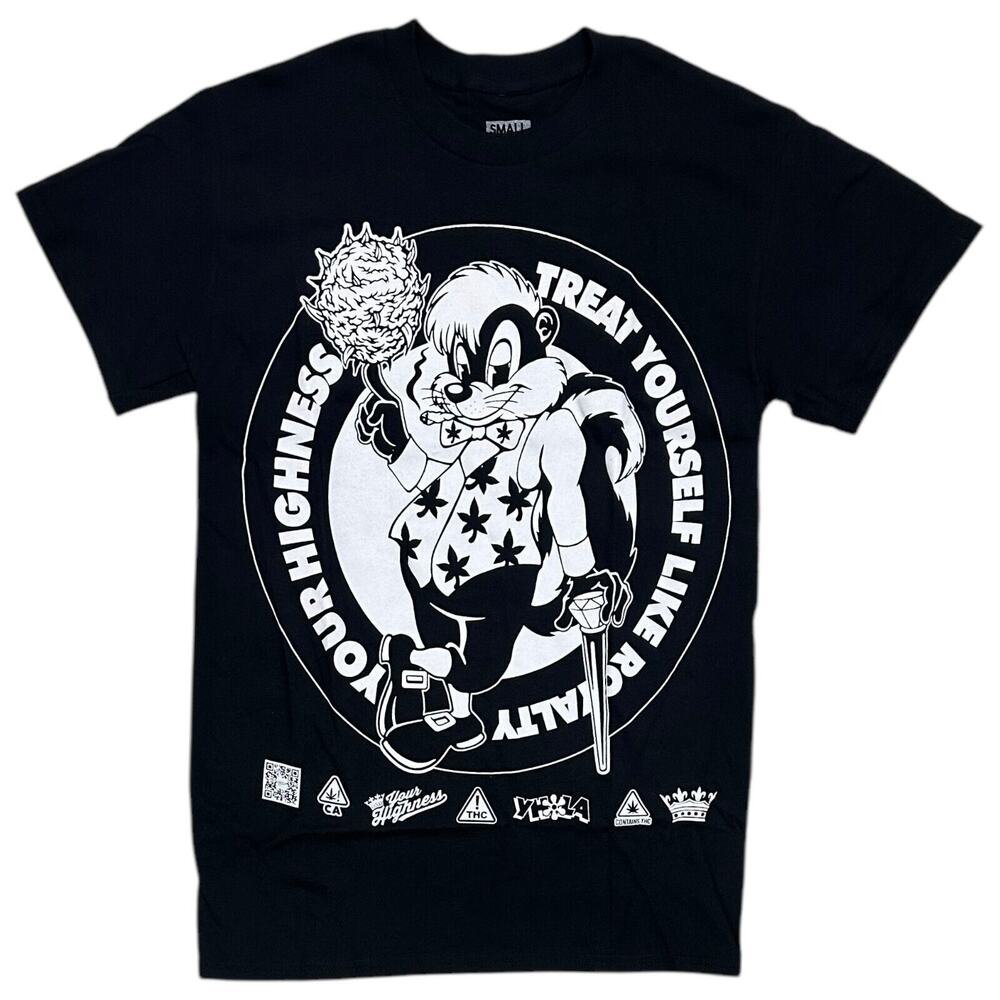 Your Highness Clothing Men's T-Shirt Mass Skunk Short Sleeve Crewneck Black Tee